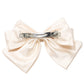 Black Satin Bow Hair Clip - Back View - Suzy Shier
