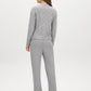 Cloud Gray Diagonal Stitch Mock Neck Sweater - Back View - Suzy Shier