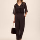 Chestnut Ruffle Short Sleeve Blouse - Styled Full Outfit View - Le Chateau