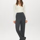 Egret Ribbed Deep V-Neck Stretch Jersey Top - Front View - Suzy Shier