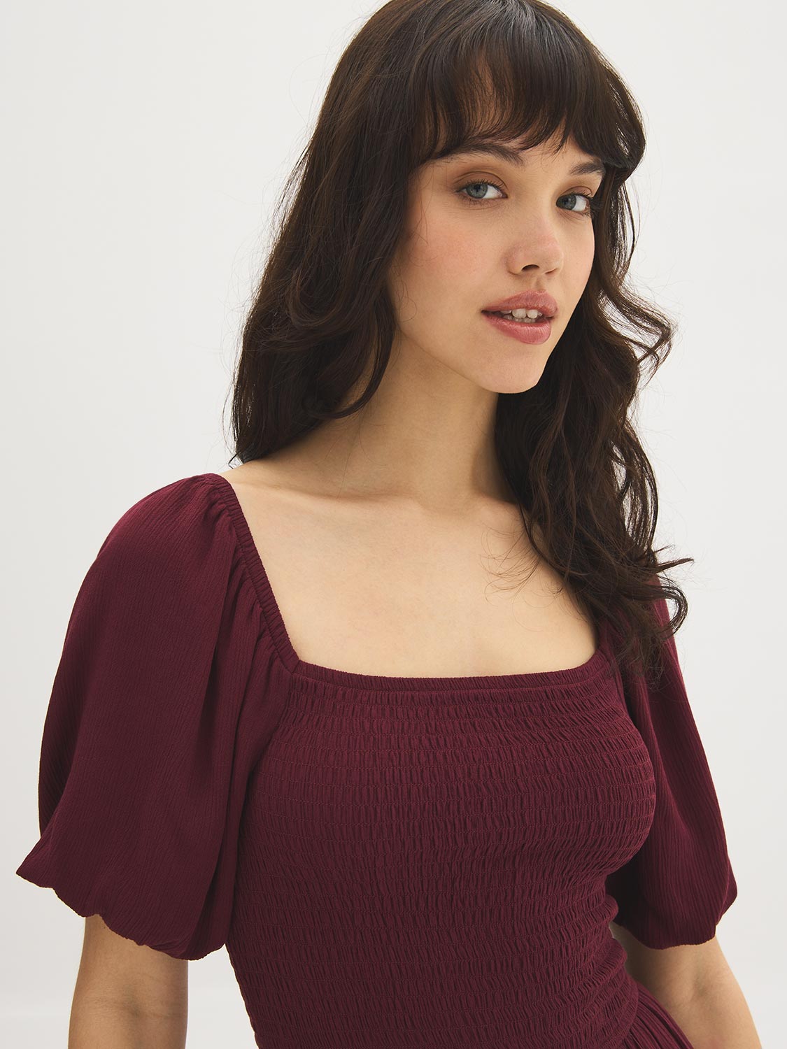 Square-Neck Midi Dress – Suzy Shier