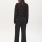 Black Purple Sequin Velvet Top with Mock Neck - Back View - Suzy Shier
