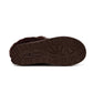 Dark Brown Faux Suede Slippers with Faux Fur Insole - Sole View - Suzy Shier