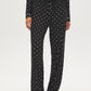 Jet Black/Snow White Polka Dot Two-Piece PJ Set - Pants Detail - Suzy Shier