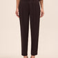 Chestnut Side Tab Pleated Slim Pant - Front View - Le Chateau