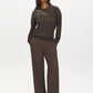 Brown Embellished Knit Sweater - Front View - Suzy Shier