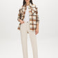 Khaki Plaid Shacket with Front Pockets - Front View - Suzy Shier