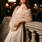 Antique Cream Faux Fur Cover-Up - Elegant Evening Outerwear - Le Chateau