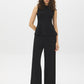 Black Sleeveless Glitter Knit Fit and Flare Top - Front View - Suzy Shier