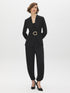 Black Balloon Knit Pants with Elastic Waist - Styled Outfit View - Suzy Shier