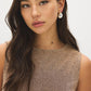 Gold Sleeveless Glitter Knit Top - Close-up Fabric Detail - Suzy Shier