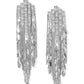 Black and Silver Multi-Layer Scale Statement Earrings - Close-up Detail - Suzy Shier