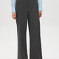 Charcoal/White Pinstripe Wide-Leg Trousers - Front View - Suzy Shier