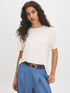 Winter White Soft Jersey Crew Neck T-Shirt - Front View - Suzy Shier