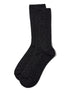 Black/Silver Metallic Thread Knit Socks - Close-up of Shimmering Fabric - Suzy Shier