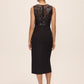 Black Illusion Upper Sequin Sheath Dress - Back View - Le Chateau
