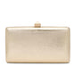 Gold Woven Pleated Metallic Clutch Bag - Back View - Le Chateau