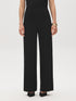 Black Shimmer Knit Wide-Leg Pull-On Pant - Woman Wearing Sparkling Wide-Leg Trousers - Suzy Shier