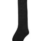 Black Solid Knit Knee Socks - Close-up View - Suzy Shier