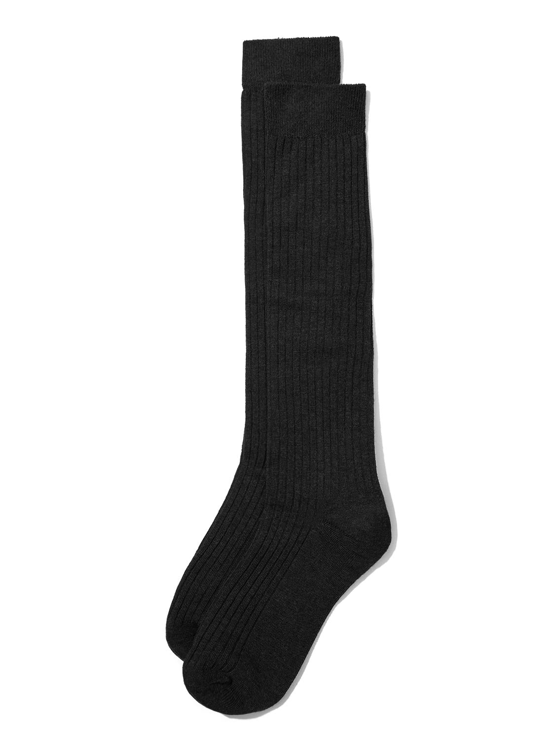 Black Solid Knit Knee Socks - Close-up View - Suzy Shier