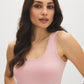 Black Sleeveless Organic Cotton Scoop Neck Tank - Back View - Suzy Shier