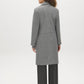 Mid Grey Melange Single-Breasted Faux Wool Coat - Back View - Suzy Shier
