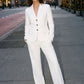 Off White Fit & Flare Full-Length Trousers - Woman Wearing Tailored Trousers - Suzy Shier