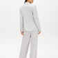 Silver One-Button Satin Blazer with Flap Pockets - Back View - Suzy Shier