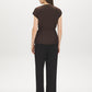 Coffee Bean Kimono Wrap Blouse with Waist Tie - Back View - Suzy Shier