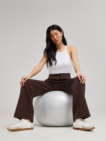 Cloud Fleece Wide-Leg Pants Dk Brown