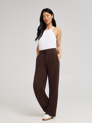 Cloud Fleece Wide-Leg Pants Dk Brown