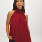 Lipstick Asymmetrical Mesh Halter Top - Front View - Suzy Shier