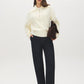 Snow White Quarter-Zip Cable Knit Sweater - Front View - Suzy Shier