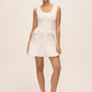 Antique Cream Boucle Metallic Mini Dress - Front View - Le Chateau