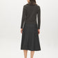 Dark Grey Knit Sweater Cardigan with Removable Fur Collar - Back View - Suzy Shier