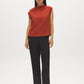 Arabian Spice Sleeveless Mock Neck Boxy Sweater Top - Front View - Suzy Shier