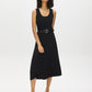 Black Faux leather  Belted Panelled Knit Skirt - Woman Wearing Paneled Knit Skirt - Suzy Shier