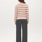 Pink/Brown/Ivory Striped Button-Front Cardigan - Back View - Suzy Shier