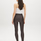 Coffee Bean Faux Leather Wide Waistband Legging - Back View - Suzy Shier