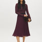 Winetasting Pleated Chiffon Skirt with Elastic Waistband - Woman Wearing Midi Skirt - Suzy Shier