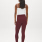 Zinfandel Brushed Knit Leggings with Wide Waistband - Back View - Suzy Shier
