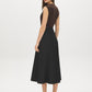 Black and Coffee Bean Two-Tone Crossover Dress - Back View - Suzy Shier