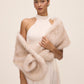 Antique Cream Faux Fur Cover-Up - Front View - Le Chateau
