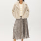 Snow White Short Sleeve Ribbed Button-Front Cardigan - Styled with Fur Coat - Suzy Shier
