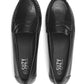 Black Faux Leather Penny Loafer - Top View - Suzy Shier