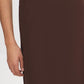 Milk Chocolate Satin Bias-Cut Pull-On Skirt - Close-up Fabric Detail - Suzy Shier