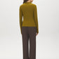 Guacamole Mock Neck Jersey Top with Ruched Detail - Back View - Suzy Shier