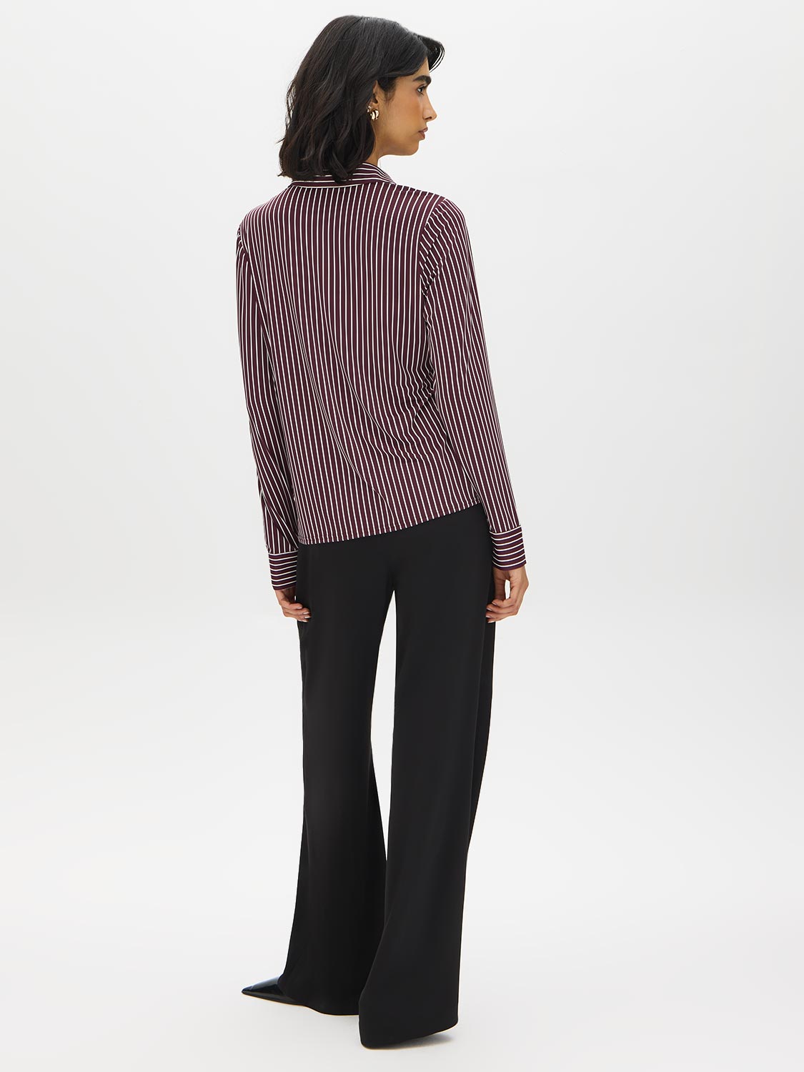 Winetasting Stripe Button-Up Blouse - Back View - Suzy Shier