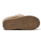 Light Mocha Faux Suede Slippers with Faux Fur Insole - Sole View - Suzy Shier