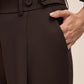 Chestnut Side Tab Pleated Slim Pant - Side Tab Detail - Le Chateau